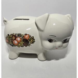 Rare Vintage Corning SPICE OF LIFE Pottery Pig Piggy Bank No Plug.